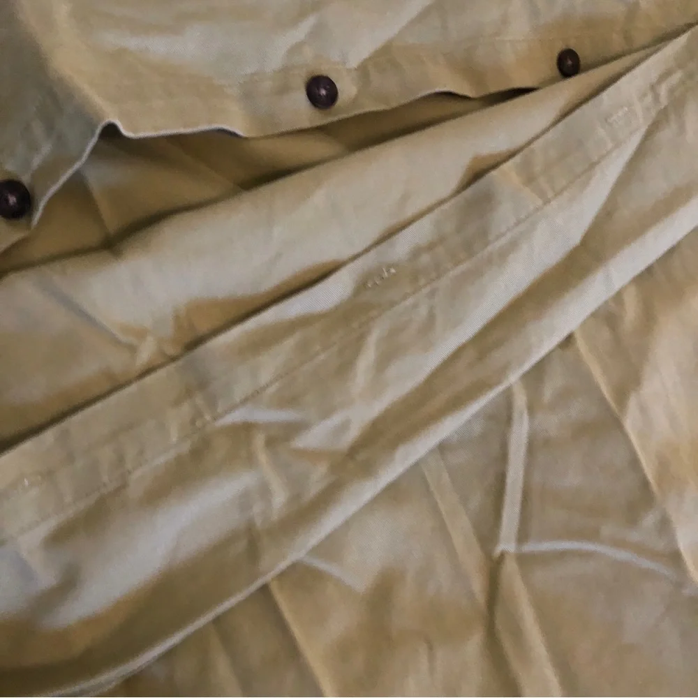 Banana Republic Chino Duvet Cover Heavy Cotton Full/Queen Button Olive Green